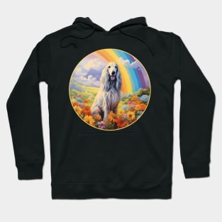 Colorful Afghan Hound Rainbow Flower Dog Art Hoodie